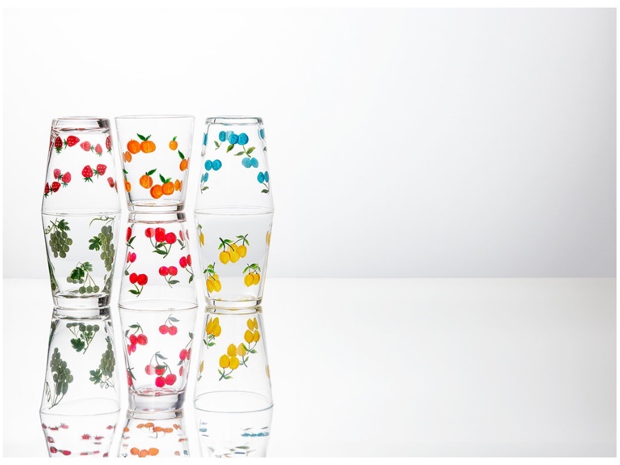 LIVELLARA S.R.L. Frutta fresca, set 2 bicchieri arancia 380 ml