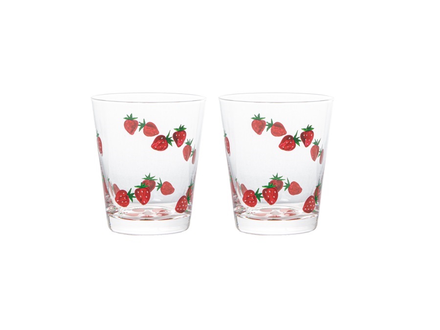LIVELLARA S.R.L. Frutta fresca, set 2 bicchieri fragole 380 ml