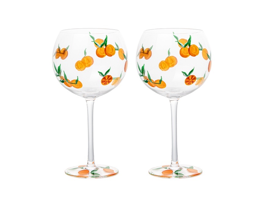 LIVELLARA S.R.L. Frutta fresca, set 2 calici arancia 600 ml
