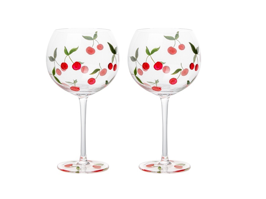 LIVELLARA S.R.L. Frutta fresca, set 2 calici ciliegia 600 ml