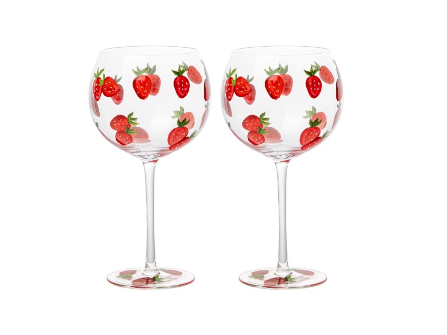 LIVELLARA S.R.L. Frutta fresca, set 2 calici fragole 600 ml