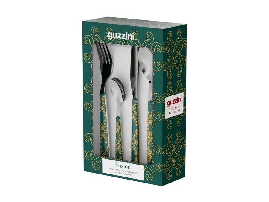 FRATELLI GUZZINI S.P.A. Fusion, set 24 posate smeraldo