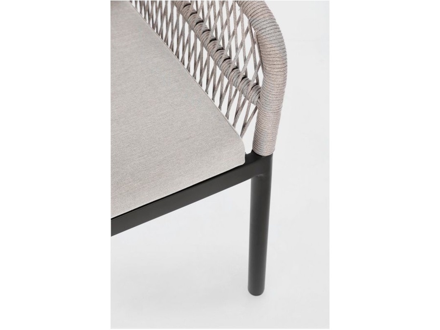 BIZZOTTO Galdana, sedia con braccioli con cuscino antracite/khaki