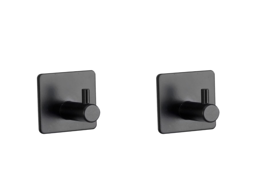 WENKO Ganci da parete Ureo Nero, 2 pz