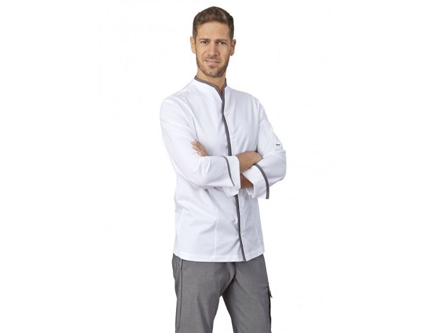 SIGGI GROUP SPA GIACCA CUOCO VICTOR BIANCO/TORTORA - TAGLIA XS
