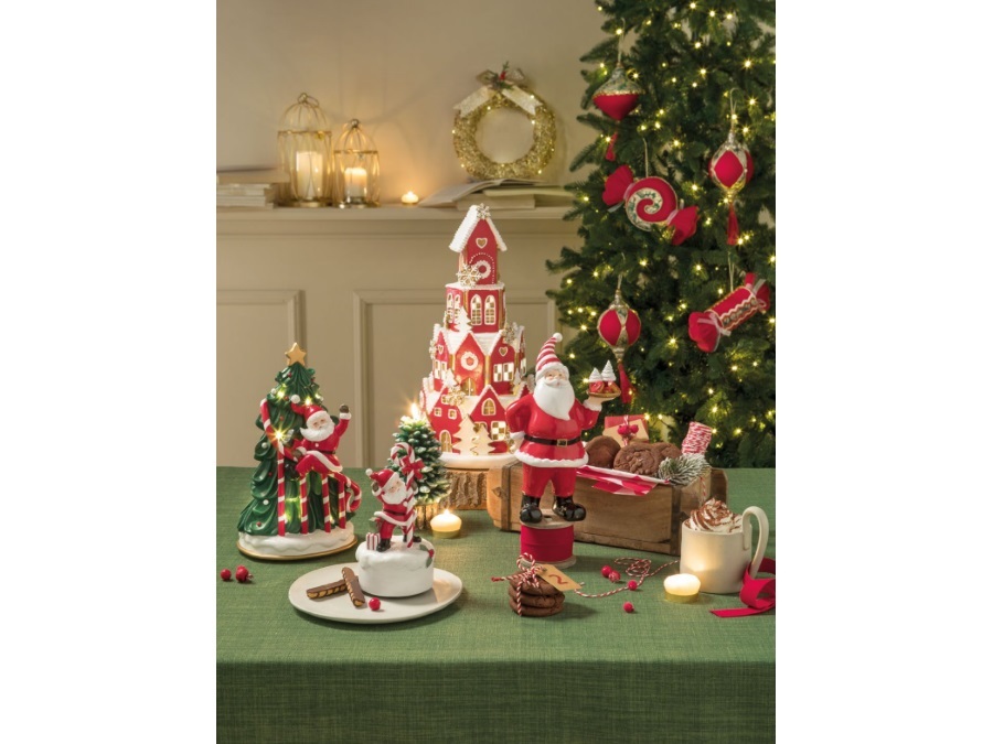 L'OCA NERA Gingerbread village, villaggio pan di zenzero con luce led Ø24x41h cm