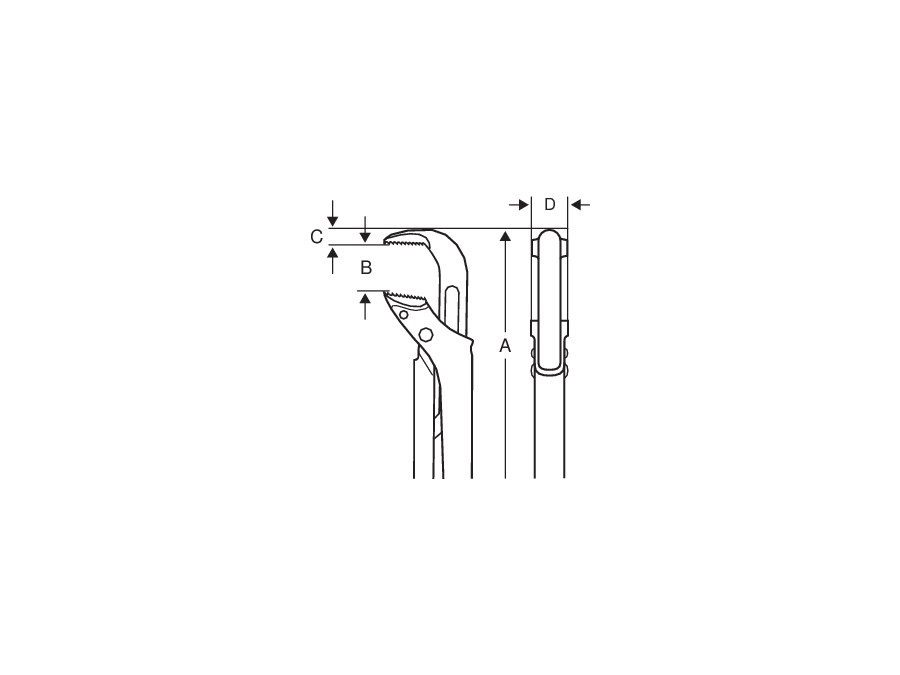 BAHCO Giratubi modello svedese 90° 2-1/2", 557 mm  143