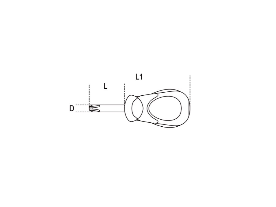 BETA UTENSILI Giravite per viti con impronta a croce Phillips tipo cortissimo cromati punta nera - MISURA PHxDxL (2x6x30 mm) - L1 (86 mm)