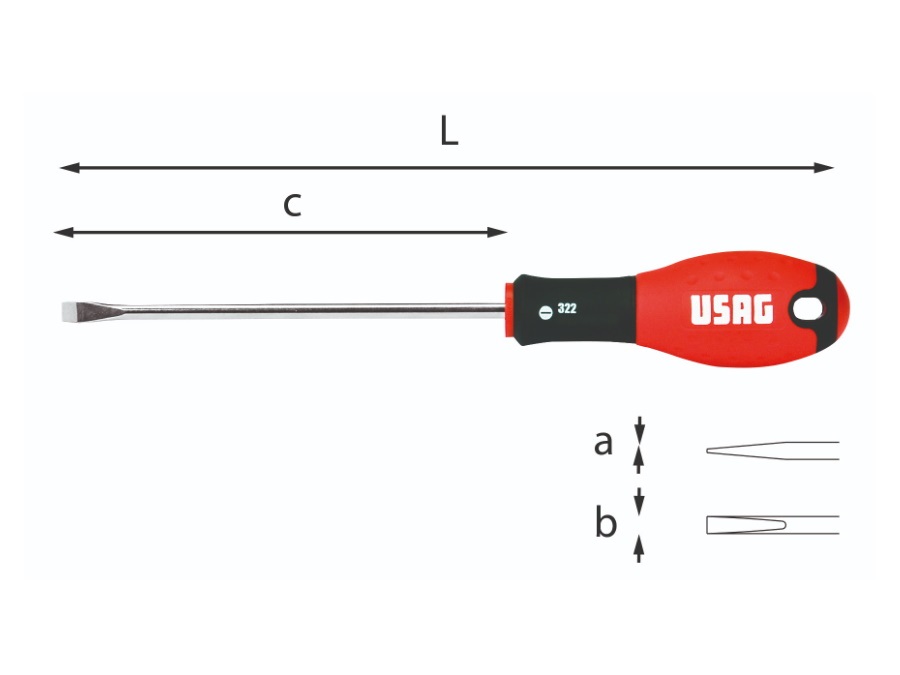 USAG Giravite per viti con intaglio, 173 mm