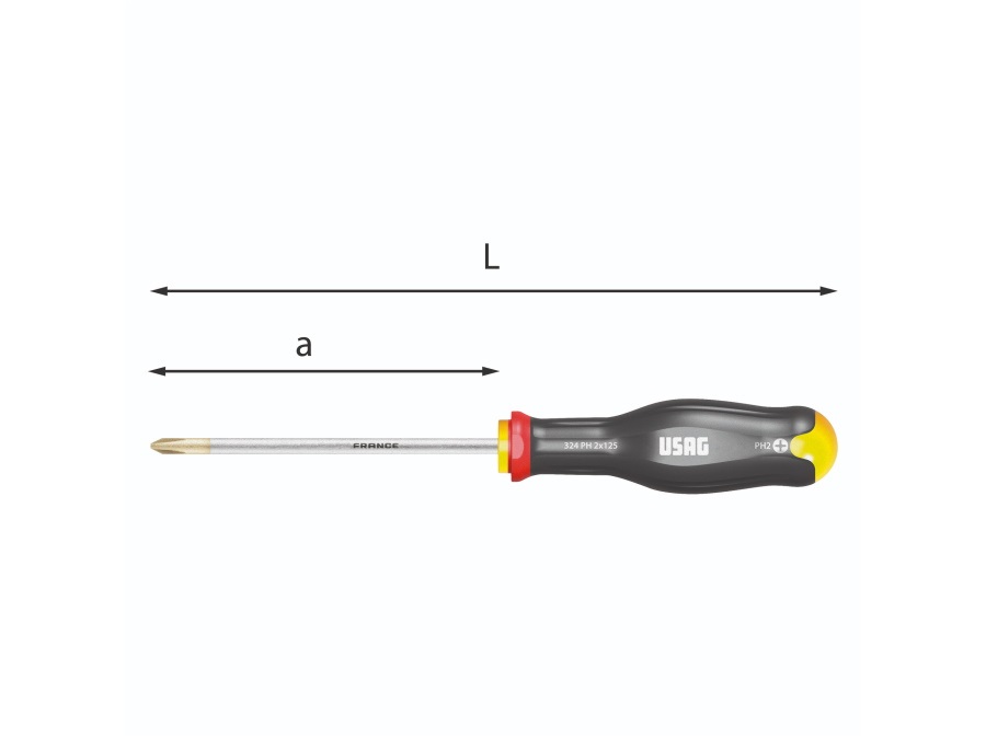 USAG GIRAVITI PER VITI CON IMPRONTA A CROCE PHILLIPS - ART. 324 PH - MISURA n°xa (1x75 mm) - L (184 mm)