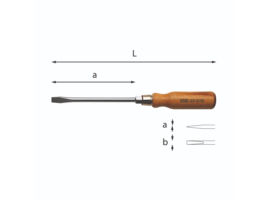 USAG GIRAVITI PER VITI CON INTAGLIO - ART. 331 - MISURA axbxc (1,6x10x175 mm) - L (300 mm)