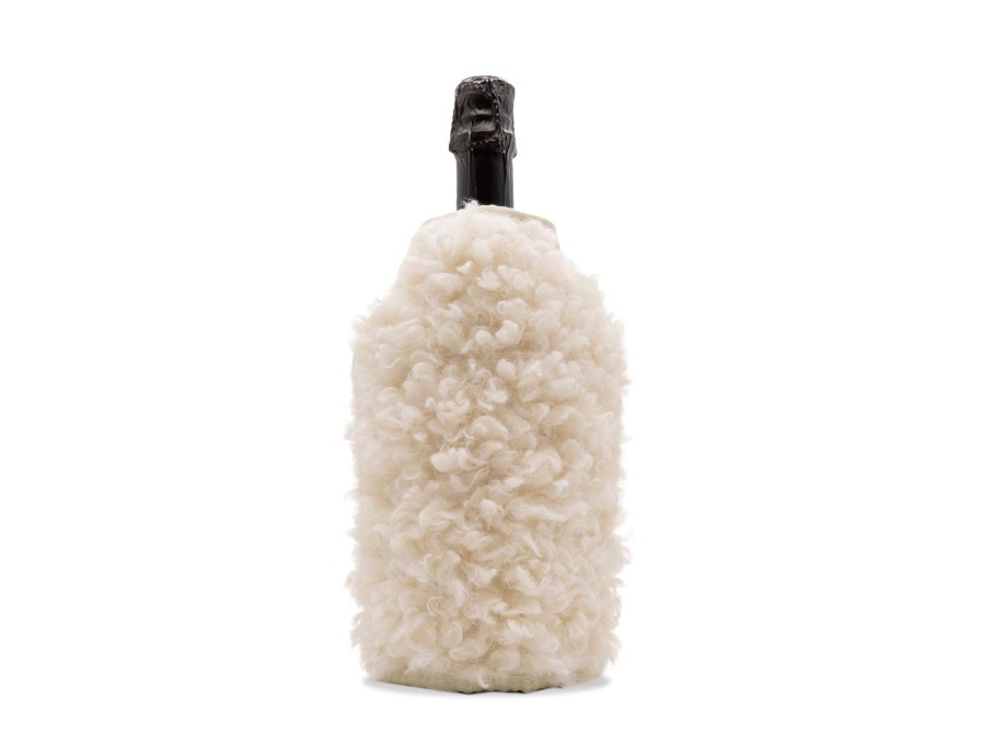 WD LIFESTYLE Glacette morbida raffredda bottiglie con eco pelliccia bianco