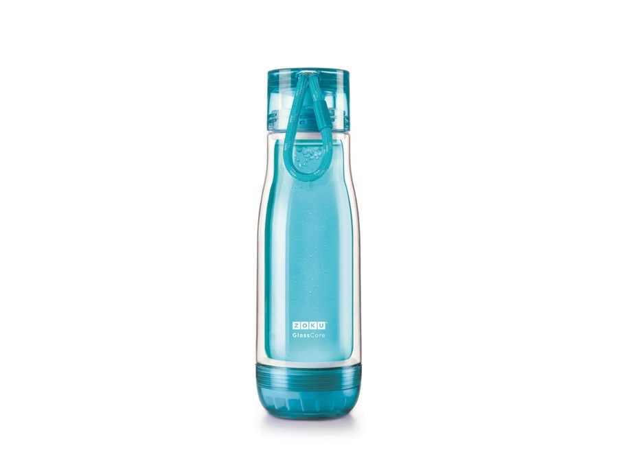 ZOKU Glass Core Bottle, bottiglia termica in vetro 475 ml - azzurro