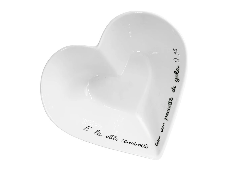 LA PORCELLANA BIANCA Gli onesti, coppetta cuore 16 cm