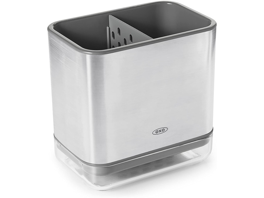 OXO Good Grips Portaoggetti per lavello in acciaio INOX, 14.8 x 9.9 x 14.2 cm