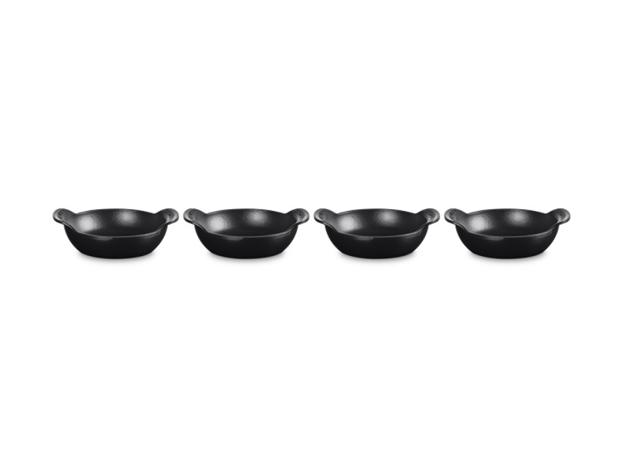 LE CREUSET Gourmet, set 4 mini tegami bassi in ghisa smaltata 13 cm - nero
