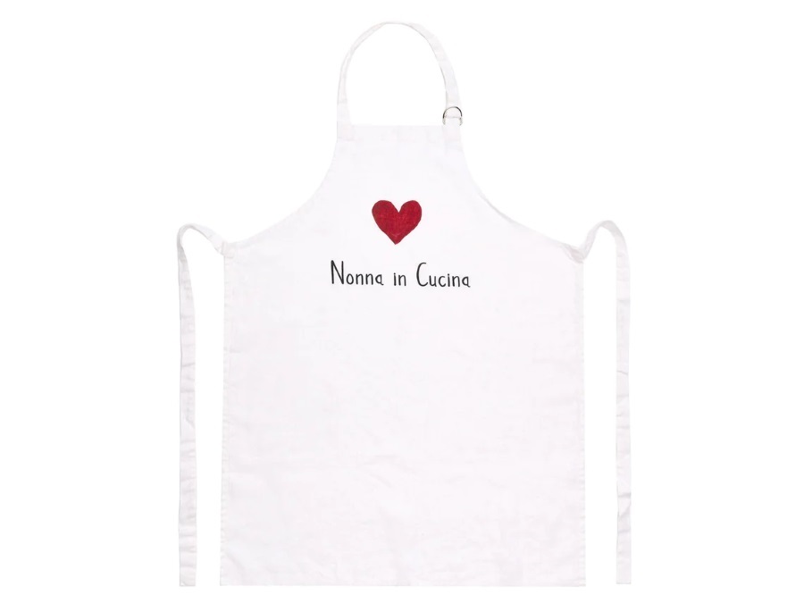 SIMPLE DAY LIVING & LIFESTYLE GREMBIULE LINO 70X85 CM, BIANCO NONNA IN CUCINA