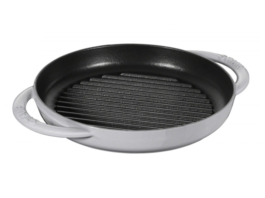 STAUB Griglia in ghisa tonda da 22 cm, grigio grafite