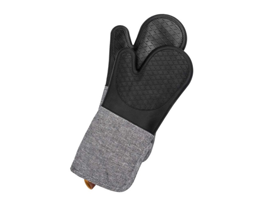 Wenko guanti da forno silicone ada black, 2 pezzi palmi in