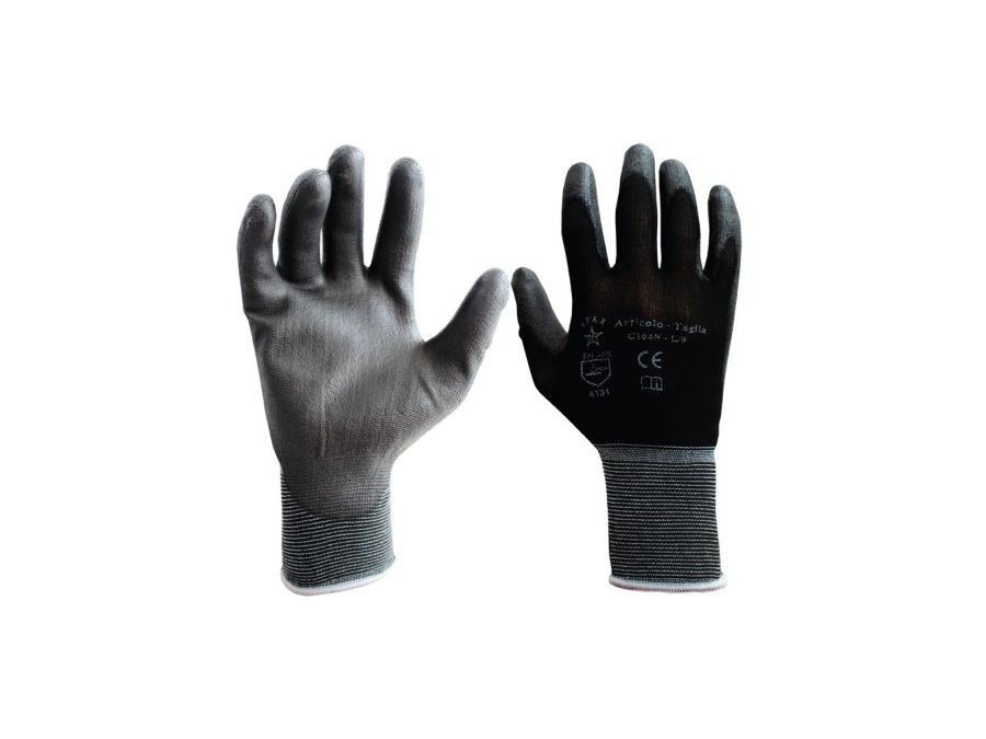 ARTICOLO VANOLI Guanti in nylon/poliuretano, g104n, nero
