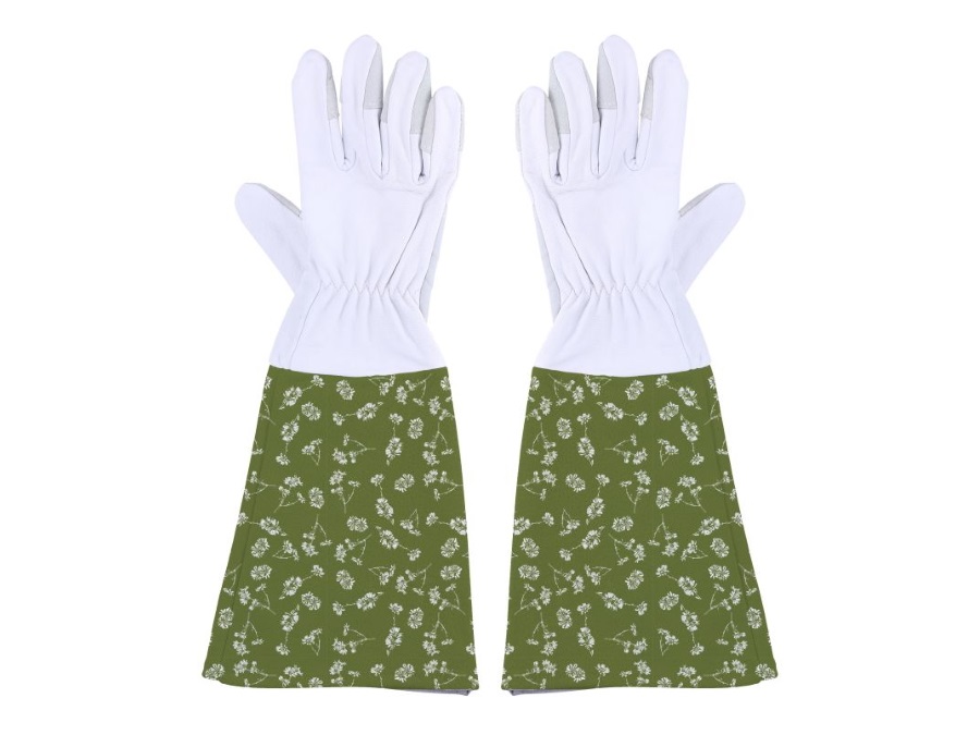 ESSCHERT DESIGN Guanti lunghi, misura M, fantasia fiorellini