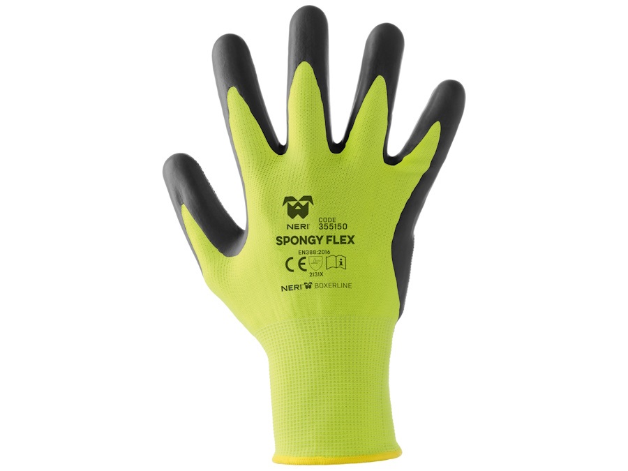 NERI SPA Guanti SPONGY FLEX - giallo fluo/nero