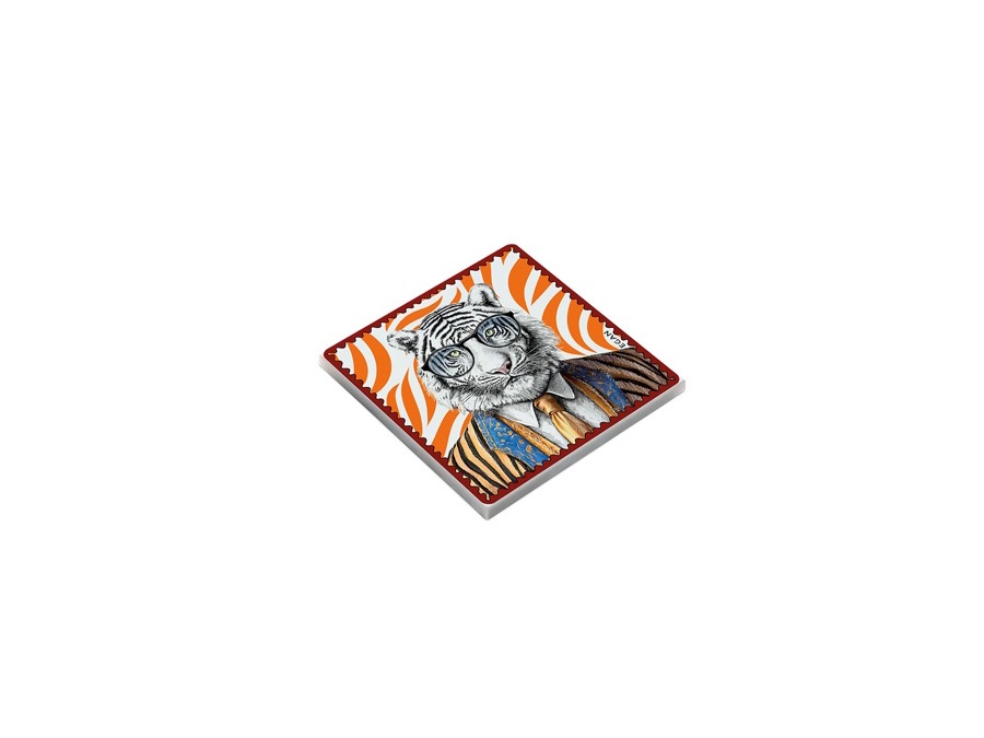 EGAN Human essence, sottobicchiere Tigre "Courage", 9x9 cm