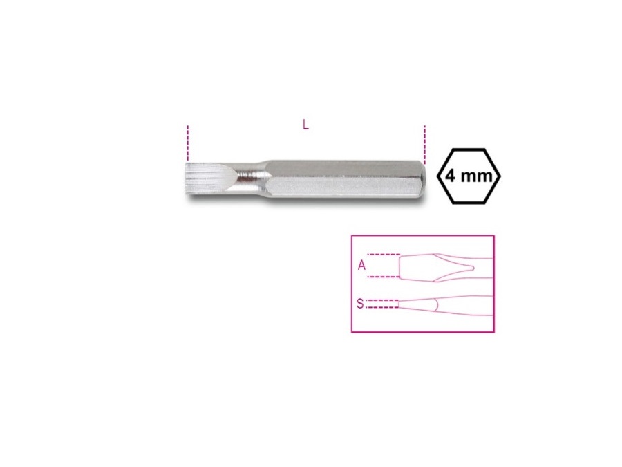 BETA UTENSILI Inserto 4 mm per viti a testa con intaglio