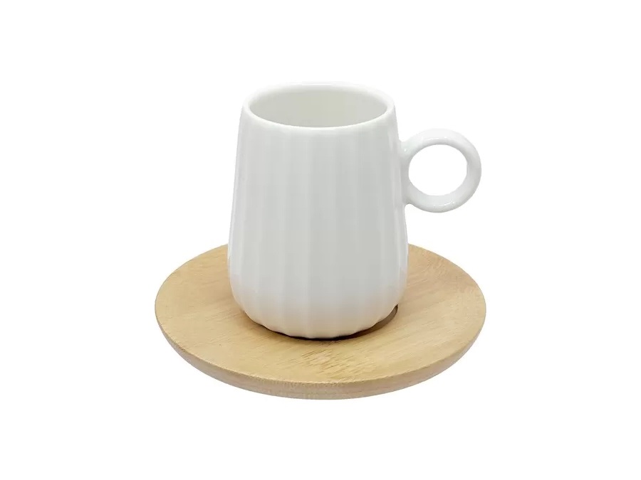 LA PORCELLANA BIANCA Intavola, set 6 tazze caffè con piattino - 90 ml