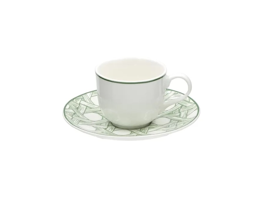 LA PORCELLANA BIANCA Intrigo, set 2 tazze caffè con piattino - 90 ml