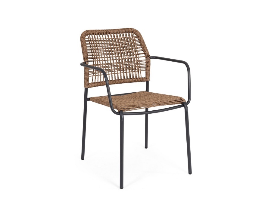 BIZZOTTO Jable, sedia con braccioli antracite