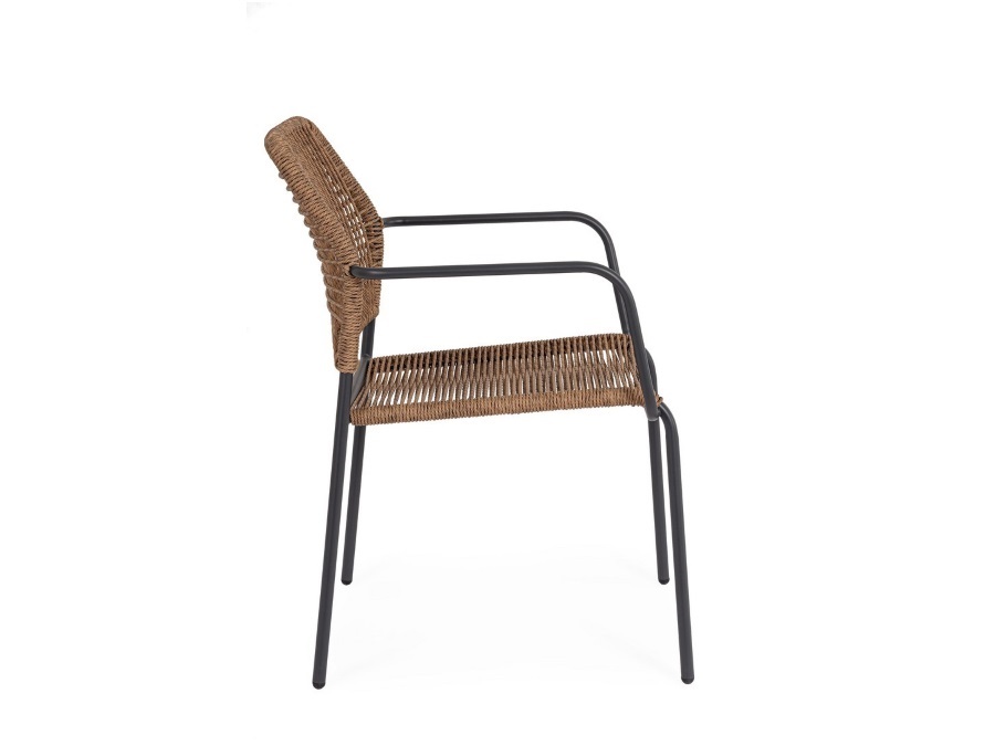 BIZZOTTO Jable, sedia con braccioli antracite