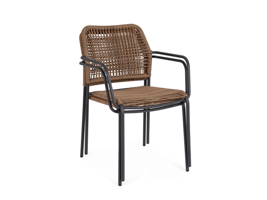 BIZZOTTO Jable, sedia con braccioli antracite
