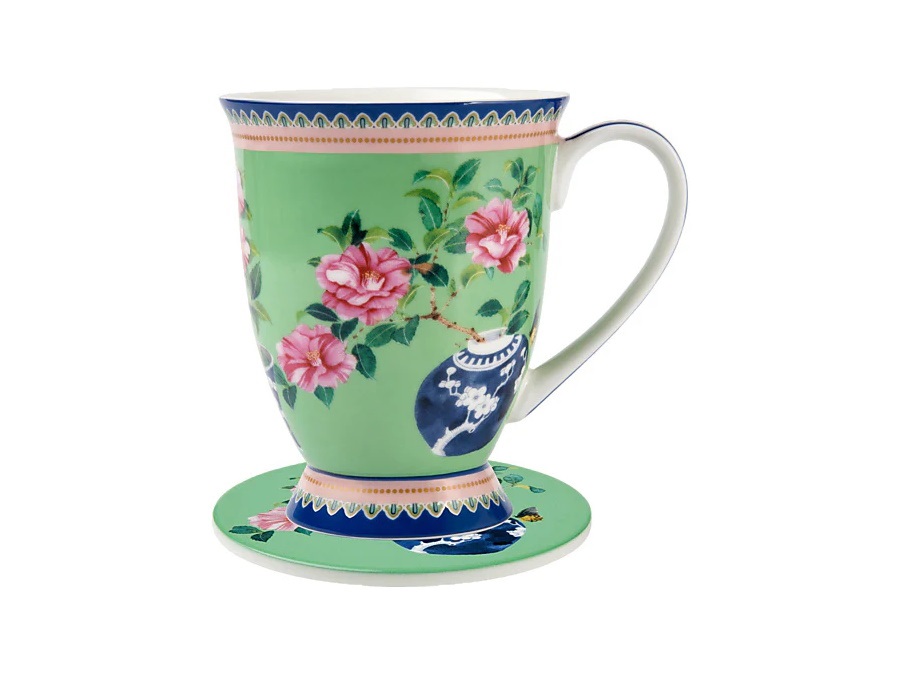 MAXWELL & WILLIAMS Jardin, mug con sottotazza camelia, 300 ml