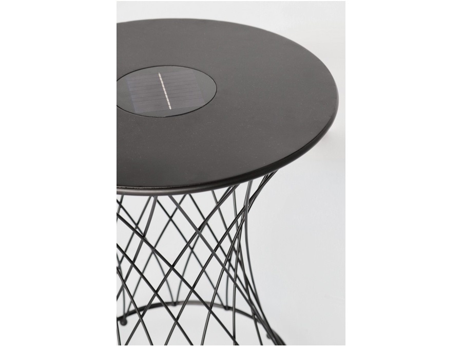 BIZZOTTO Jeevan, tavolo solare tondo, nero, h. 45 cm