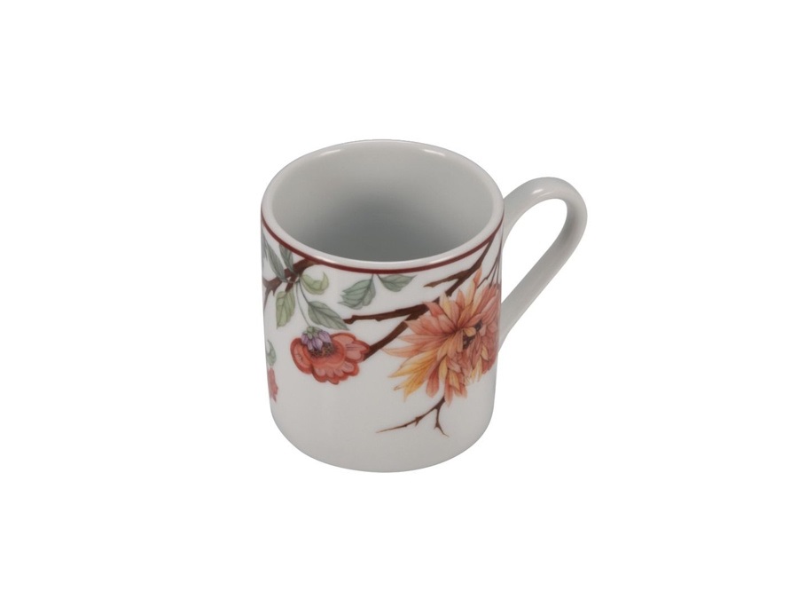 LE COQ Kepos, tazza caffè bianco con fiori - 10 cl