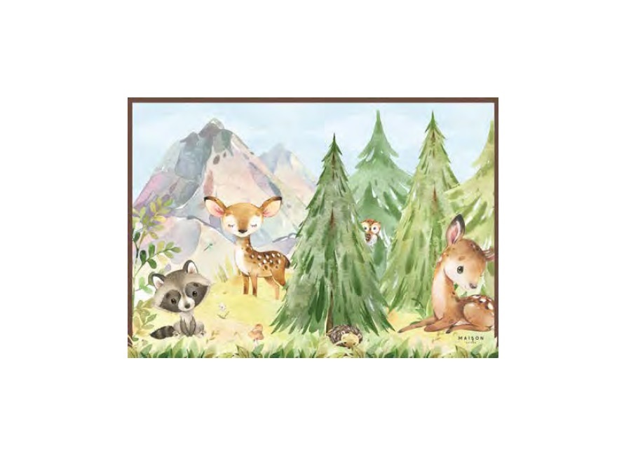 MAISON SUCREE Kids Americane della foresta, procione e gufo 35x50 cm