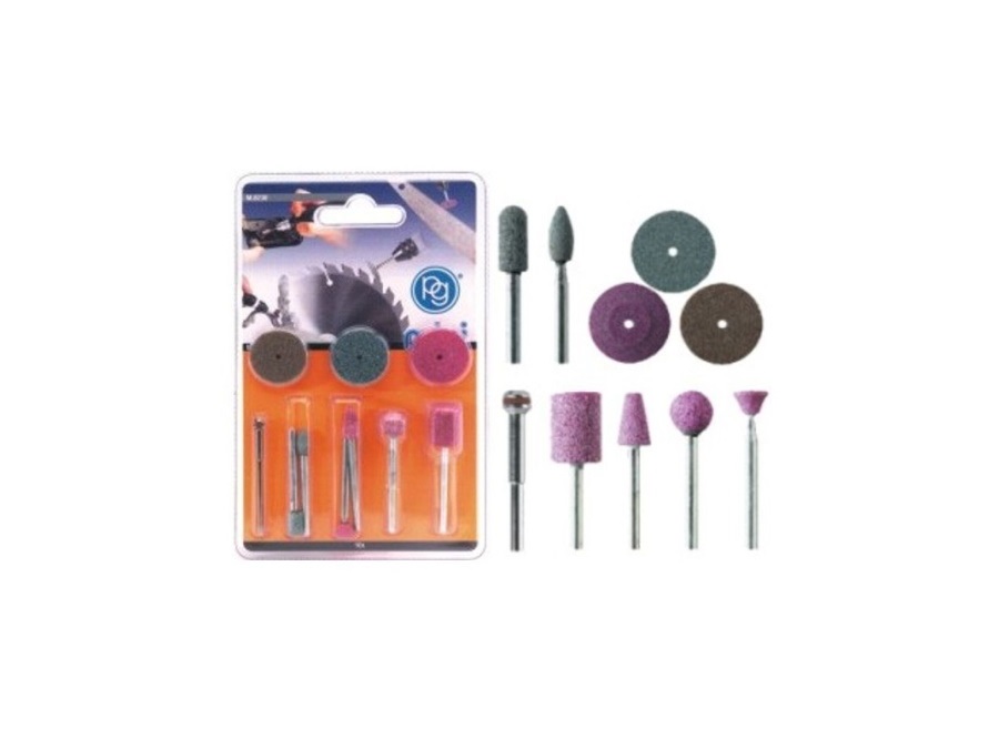 PG TOOLS kit 10 accessori per smerigliatura ed affilatura