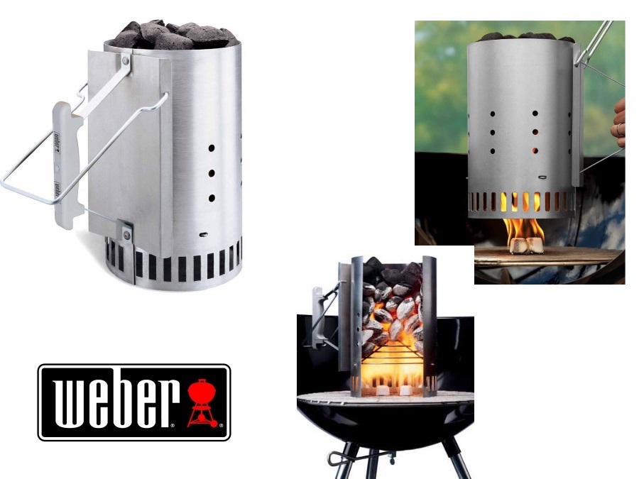 WEBER Kit ciminiera di accensione Weber® + 2 kg bricchetti + 6 cubetti accendifuoco