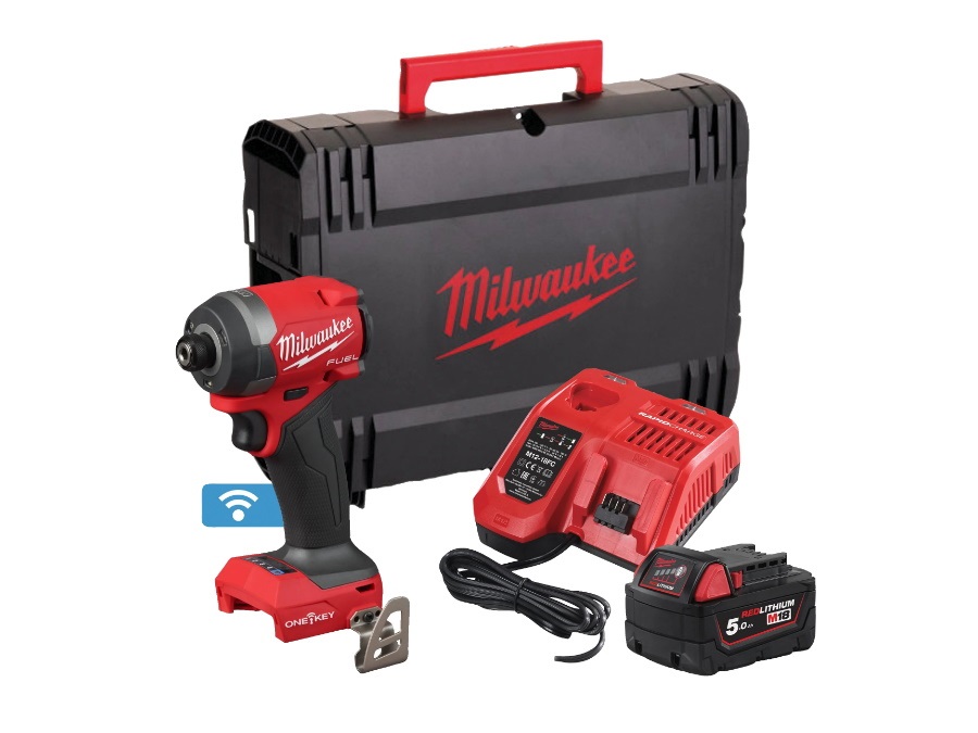 MILWAUKEE Kit M18 one-key trapano con percussione + avvitatore ad impulsi 1/4" hex (18V)