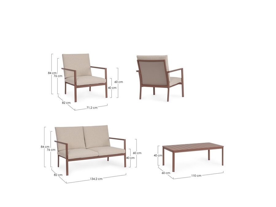BIZZOTTO Konnor, set salotto con cuscini barn