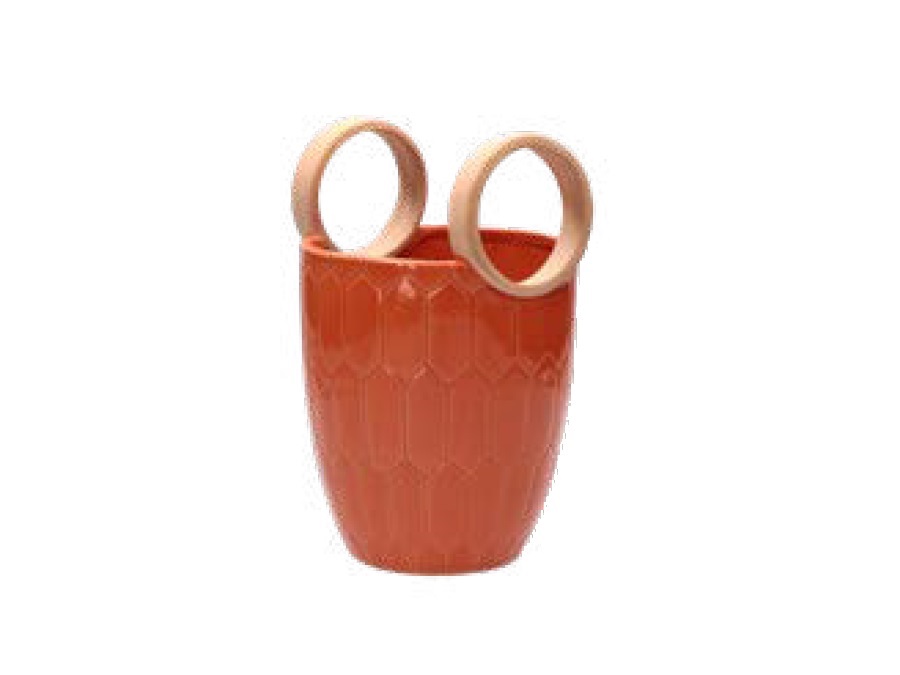 RITUALI DOMESTICI Lachelly, cachepot arancio 14.5x14.5x22h cm