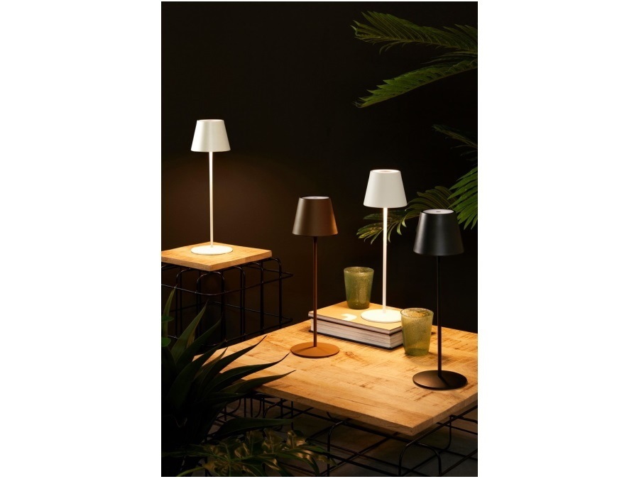 BIZZOTTO Lampada da tavolo a led etna tortora, h. 38 cm