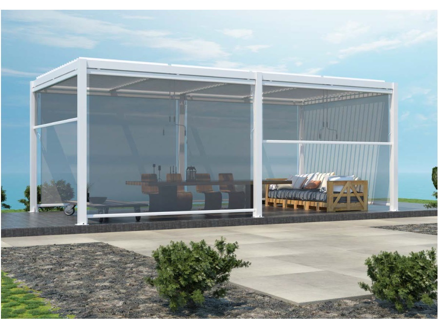 MAGAZZINI COSMA S.P.A. Laterale per pergola bioclimatica con doppia lamella, lato da 4 m, bianco
