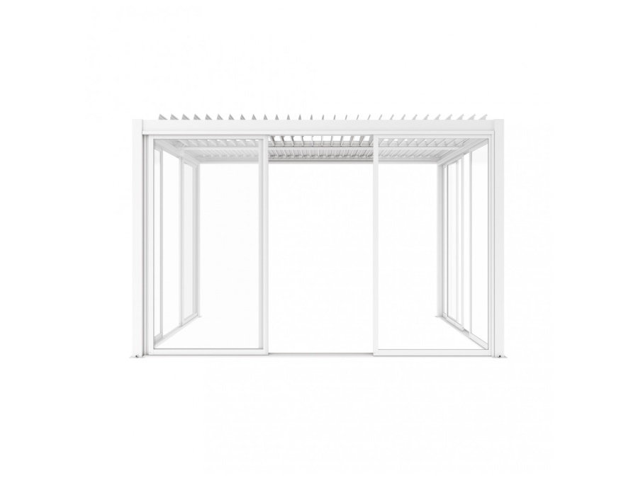 MAGAZZINI COSMA S.P.A. Laterale scorrevole con vetro per pergola bioclimatica, lato da 4m, bianco