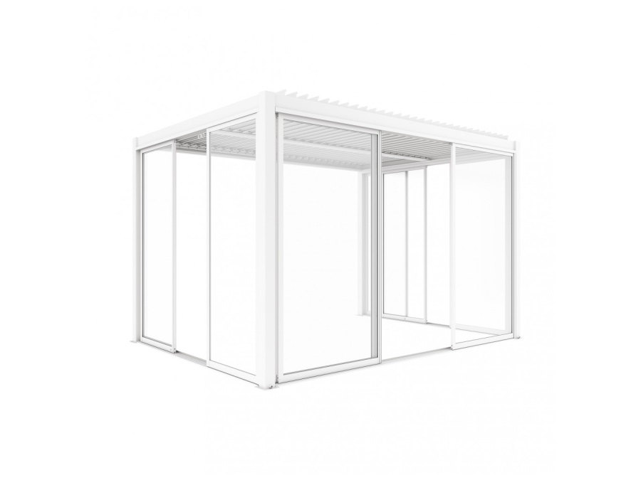 MAGAZZINI COSMA S.P.A. Laterale scorrevole con vetro per pergola bioclimatica, lato da 4m, bianco
