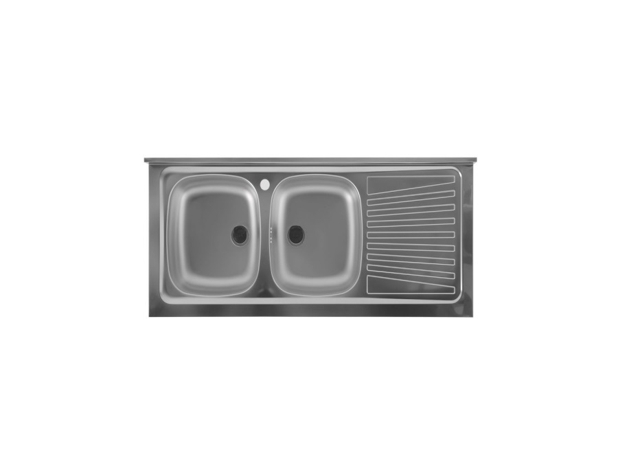 COLAVENE SPA Lavello in acciaio Inox doppia vasca sinistra, 120x50 cm, COD. 101220