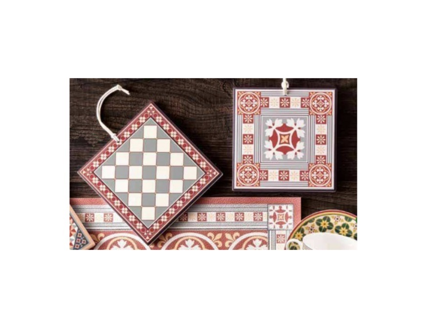 BRANDANI GIFT GROUP S.A.S. LE CEMENTINE, DECORATION SET 2 PEZZI CERAMICA/SUGHERO 16X16 cm