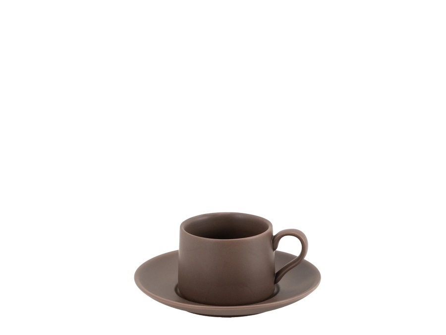 ZAFFERANO S.R.L. Levante, tazzina caffè con piattino marrone 8 cl