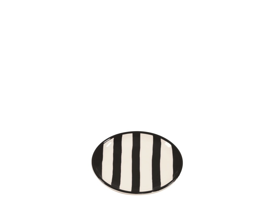 ZAFFERANO S.R.L. Lido, piattino righe nero Ø 13 cm